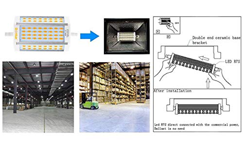 Bonlux 30W Bombilla LED R7S Regulable 118MM con 3000 Lumenes, Blanco Cálido 3000K, Reemplazo de 200-300W Hálogena Bombilla