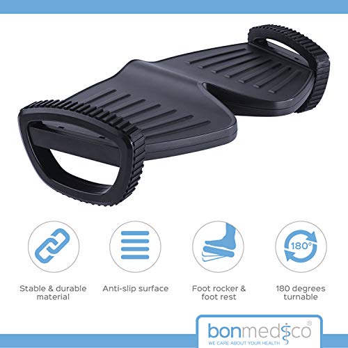 Bonmedico Svingo Reposapies de Oficina Balancín - Reposapiés ergonómico, Antideslizante y con Capacidad para Meserse. Reposa Pies para Activar los Músculos de Las Piernas al Sentarse