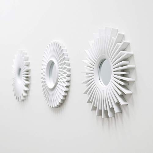 BONNYCO Espejos Pared Decorativos Blancos Pack 3 Espejos Decorativos Ideales para Decoracion Casa, Habitación y Salón | Espejos Redondos Pared Regalos Originales para Mujer | Decoracion Pared