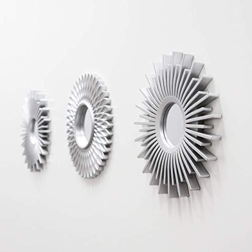 BONNYCO Espejos Pared Decorativos Plateados Pack 3 Espejos Decorativos Ideales para Decoracion Casa, Habitación y Salón | Espejos Redondos Pared Regalos Originales para Mujer | Decoracion Pared