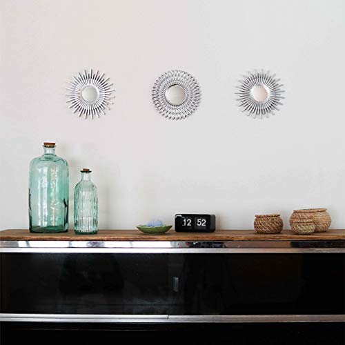 BONNYCO Espejos Pared Decorativos Plateados Pack 3 Espejos Decorativos Ideales para Decoracion Casa, Habitación y Salón | Espejos Redondos Pared Regalos Originales para Mujer | Decoracion Pared