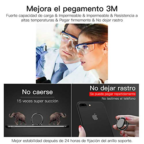 Bonslan Anillo Soporte Móvil,Titular teléfono Anillo Soporte para Movil 360° rotación,Soporte Teléfono,Ring Stand Holder para iPhone Tablet y Smartphone Universal -Negro