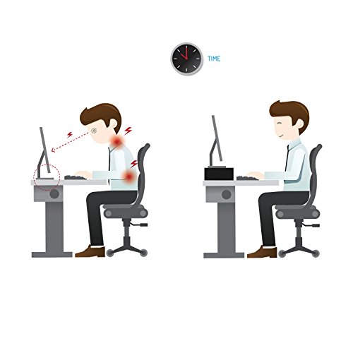 BONTEC Soporte Monitor Elevador Monitor Alzador Pantalla Ordenador de Portátil Ordenador Negro, W420 x D235 x H104 con Soporte para teléfono Inteligente y gestión de Cables