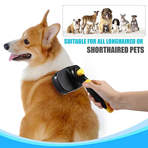 Bonve Pet Cepillo Perros y Gatos, Peine para Perros Gatos y Mascotas Remover y Quitar Pelo con Púas de Acero Inoxidable Reduce 95% de Pelo Suelto Cómodo Seguro Durable para Desenredar a Mascotas