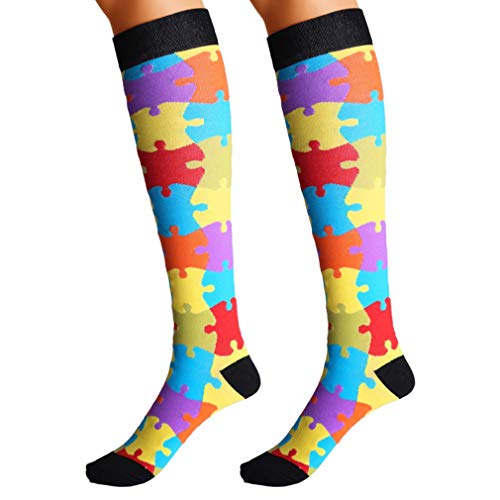 Booding 3 pares Calcetines de compresión para Mujeres y Hombres para Baloncesto Fútbol Correr Escalar Montaña para correr, médico, deportivo, viajes en avión, embarazo