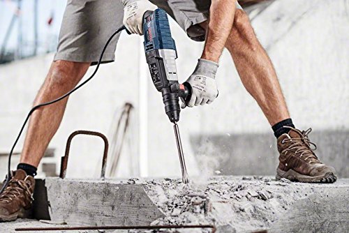 Bosch Professional - Martillo combinado GBH 8-45 DV (1500 W, taladrado en hormigón:12-45 mm, maletín) + Bosch 1 618 600 210  - Cincel plano SDS-max - 280 x 25 mm (pack de 1)