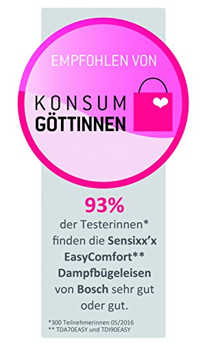 Bosch TDA70EASY Sensixx DA70 EasyComfort Plancha de Vapor, 2400 W, color blanco y negro