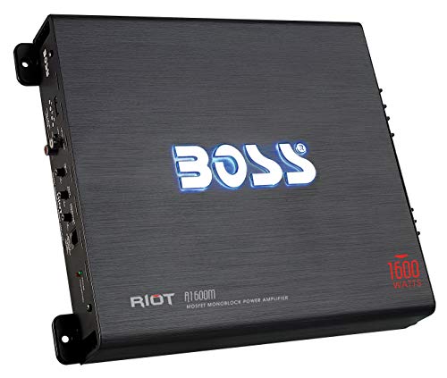Boss Audio Systems R1600M - Amplificador de Audio (1.0 Canales, 1600 W, A/B, 0,01%, 102 dB, 1600 W)