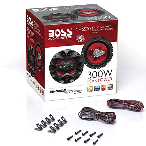 BOSS CH6530 Altavoz Audio De 3 vías 300 W - Altavoces para Coche (De 3 vías, 300 W, 4 Ω, 90 dB, 100-18000 Hz, 1,27 cm)