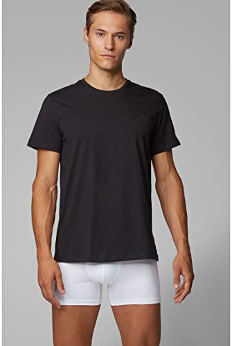 BOSS T-shirt Rn 2p Co Camiseta, Negro (Black 1), Large (Pack de 2) para Hombre