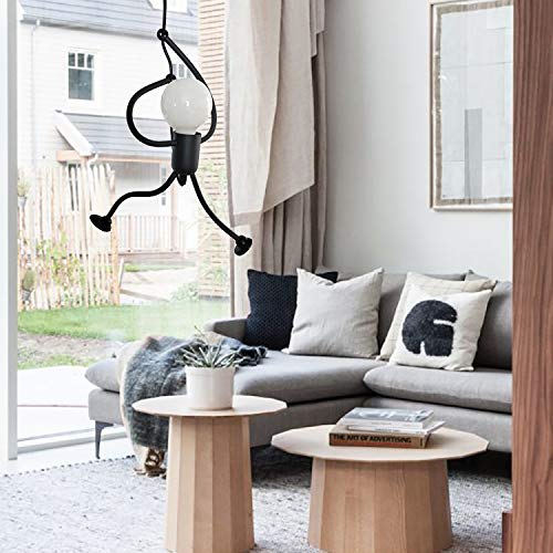 Bostar Làmpara colgante Vintage, lámparas de techo de diseño creativo de dibujos animados de hierro para niños, dormitorio de niños, E27, Bombilla no incluida