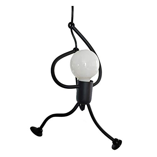 Bostar Làmpara colgante Vintage, lámparas de techo de diseño creativo de dibujos animados de hierro para niños, dormitorio de niños, E27, Bombilla no incluida