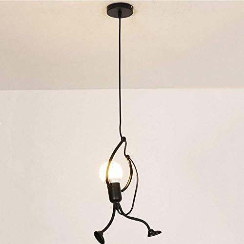 Bostar Làmpara colgante Vintage, lámparas de techo de diseño creativo de dibujos animados de hierro para niños, dormitorio de niños, E27, Bombilla no incluida