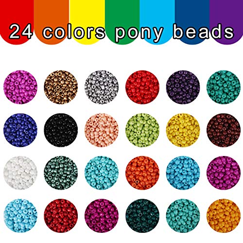 Boston Kendall Abalorios para Hacer Collares y Bolitas para Pulseras, Mini Cuentas para Collares y Bolitas para Collares de 3mm con 24 Colores Kit Bisutería para Regalo DIY 5000 Piezas