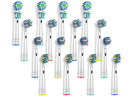 Boston Tech 16 cabezales universales Variados compatibles para cepillos de dientes eléctricos Braun, Oral B, Boston Tech, Lidl y Otros.
