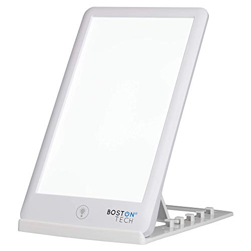 Boston Tech WE-113 Lámpara de luminoterapia para tratamiento de Trastorno Afectivo Estacional (SAD). Luz intensa blanca diurna. Color Blanco, 3 niveles de potencia hasta 15000 LUX