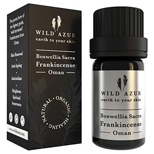 Boswellia Sacra Frankincense - Aceite esencial 100% puro, orgánico, antienvejecimiento, acné, lunares, manchas de la edad, cicatrices, daño al sol, aumenta el estado de ánimo. Omán, 5 ml.