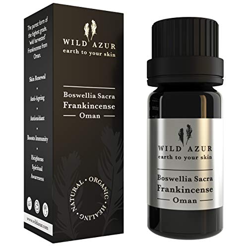 Boswellia Sacra Frankincense - Aceite esencial 100% puro, orgánico, antienvejecimiento, acné, lunares, manchas de la edad, cicatrices, daño al sol, aumenta el estado de ánimo. Omán, 5 ml.