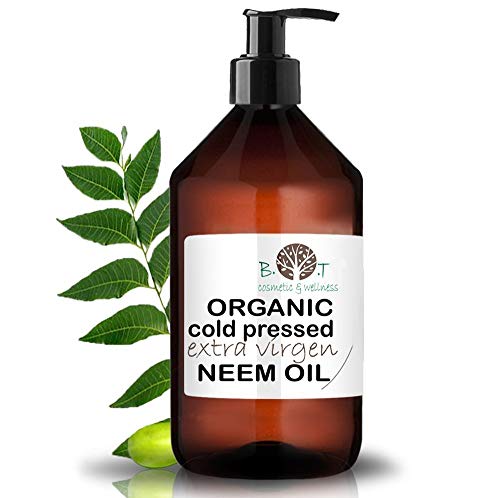 B.O.T cosmetic & wellness Aceite de Neem Virgen Prensado en Frío Primera Presión 100% Puro Bio Aceite Vegetal Non Refinado (1000 ml) Azadirachtin 3123.32 ppm.
