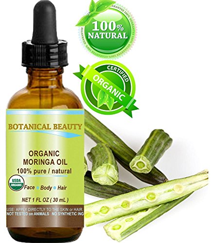 Botanical Beauty - Aceite de moringa certificado orgánico 100 % puro/natural/sin diluir, 30 ml, para el cuidado de la piel, el cabello, los labios y las uñas
