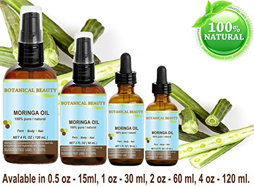 Botanical Beauty Moringa Oil . 100% Pure / Natural / Undiluted Cold Pressed Carrier Oil. 1 Fl.oz.- 30 ml. For Skin, Hair, Lip And Nail Care. "Moringa Oil Is A Nutrient Dense, High In Palmitoleic, Oleic And Linoleic Acids, Moisturizing Fatty Acids And Vita
