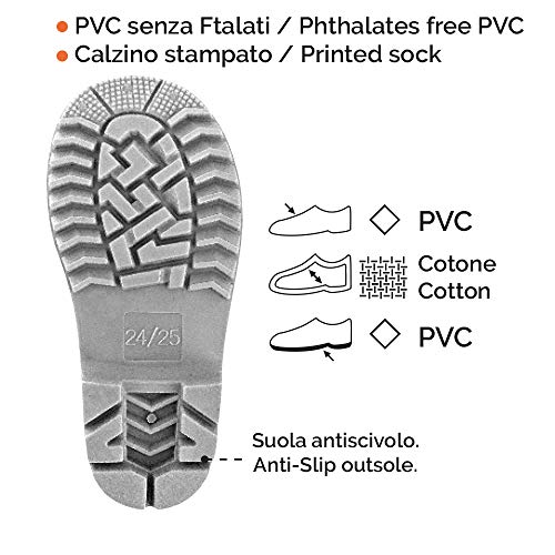 Botas Agua Princesas Disney - Botines Niñas Impermeables Cenicienta Rapunzel Jasmine - Suela Antideslizante Morada y Cierre Cordón - Rosa Purpurina - 5 Tallas - Perletti (Rosa, 28/29 EU)