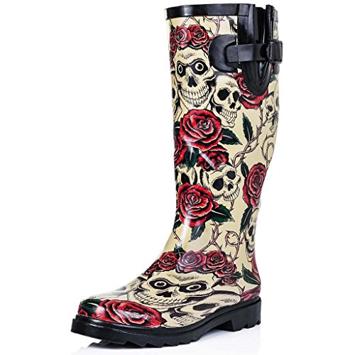 Botas de Agua Goma Plano Botas Altas Azul EU 38