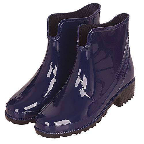 Botas de lluvia antideslizantes para mujer, katiuskas, botines, color Azul, talla 36 EU