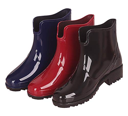 Botas de lluvia antideslizantes para mujer, katiuskas, botines, color Azul, talla 36 EU