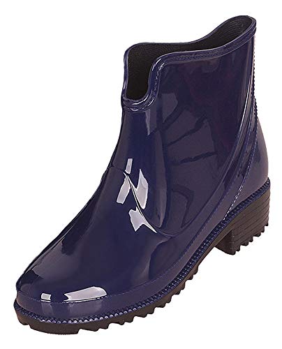 Botas de lluvia antideslizantes para mujer, katiuskas, botines, color Azul, talla 36 EU