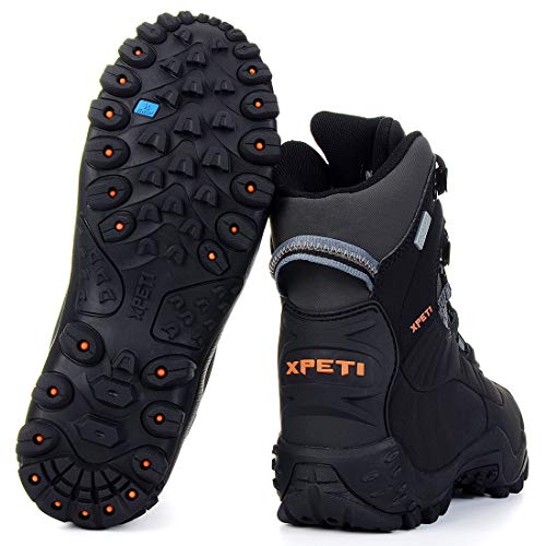 Botas de Mujer Senderismo,XPETI Zapatos Montaña Alpinismo Escalada Trekking Impermeables al Aire Libre Zapatillas Trail Calzado Altas Invierno Bajas Seguridad Negro 39