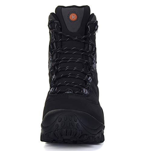 Botas de Mujer Senderismo,XPETI Zapatos Montaña Alpinismo Escalada Trekking Impermeables al Aire Libre Zapatillas Trail Calzado Altas Invierno Bajas Seguridad Negro 39