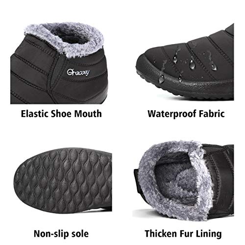 Botas de Nieve para Hombres,Mujeres,Niños,gracosy 2019 Invierno Cálido Al Aire Libre Suela Blanda Ultralight Cómodo Relajado A Pie Botines Plano Antideslizante Que Caminan