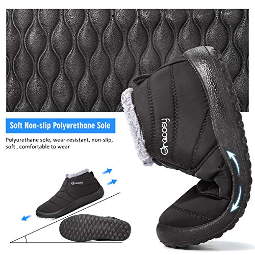 Botas de Nieve para Hombres,Mujeres,Niños,gracosy 2019 Invierno Cálido Al Aire Libre Suela Blanda Ultralight Cómodo Relajado A Pie Botines Plano Antideslizante Que Caminan