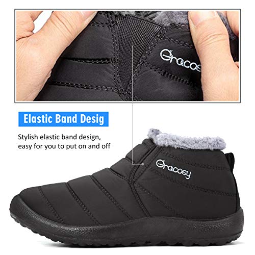 Botas de Nieve para Hombres,Mujeres,Niños,gracosy 2019 Invierno Cálido Al Aire Libre Suela Blanda Ultralight Cómodo Relajado A Pie Botines Plano Antideslizante Que Caminan