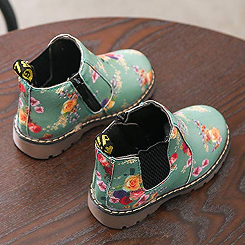 Botas Militares de Nieve Bajos para Niñas Niños Pelo Invierno PAOLIAN Zapatos Piel Bebés Niñas Primeros Pasos Calientes Calzado Floral Chicos Chicas Antideslizante Otoño Talla 21-36
