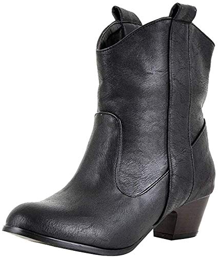 Botas Militares para Damas para Mujer Otoño Invierno Moda 2018 PAOLIAN Botas Militares cuña Tacón Ancho Calzado Antideslizante Botas campera Cuero de la PU Zapatos Señora Talla Grande