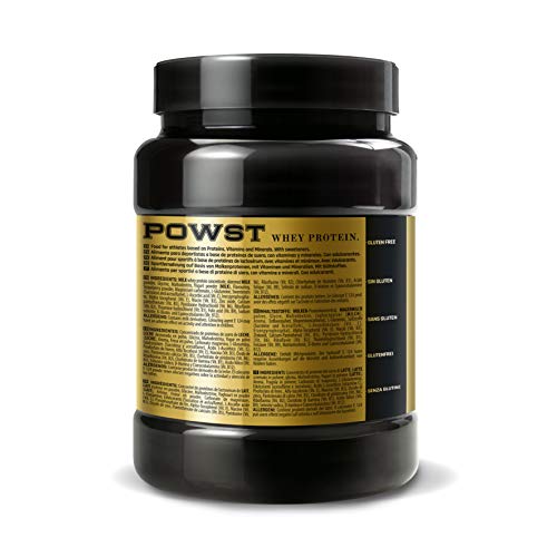 Bote Proteina Whey, Proteína de suero de leche en polvo, 1Kg (sabor Yogur con Fresas) POWST