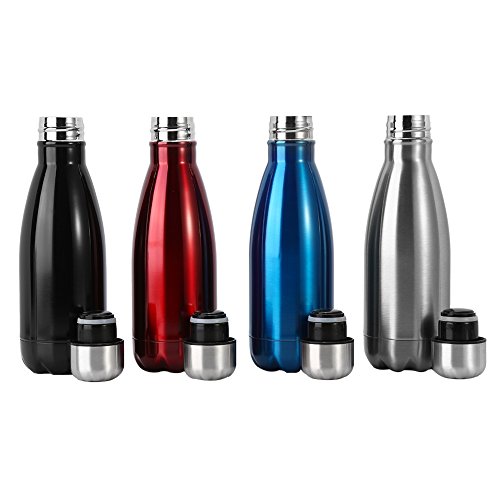  Botella de Agua de Acero Inoxidable Portátil Botella Aislada al Vacío Botella Térmica para Deportes Al Aire Libre Camping Senderismo Picnic Ciclismo ( Capacity : 350ML , Color : Rojo ) 