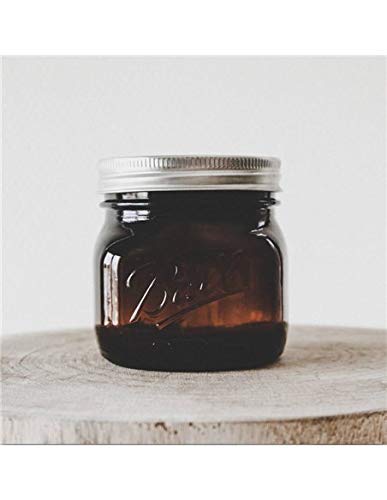 Botellas de cristal para conservación de bola ámbar, boca ancha, 473 ml, 4 unidades con folleto de recetas