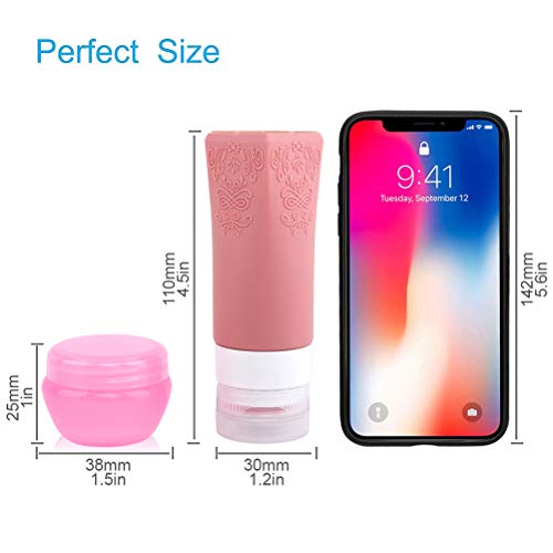 Botes Viaje, Botellas de Viaje de Silicona Kit de Viaje, TSA Approved, HRYSPN Paquete de 8 Accesorios de Viaje portátiles para champú, artículos de tocador, loción, acondicionad.