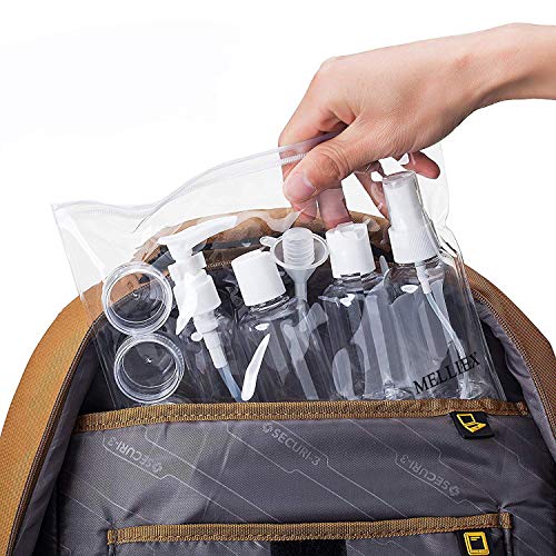 Botes Viaje Set Botella de plastico Transparente contenedor líquidos Avion,10Piezas