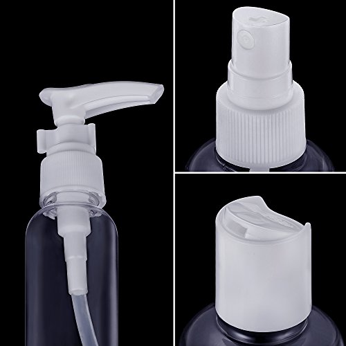 Botes Viaje Set Botella de plastico Transparente contenedor líquidos Avion,10Piezas