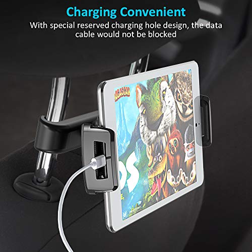 Bovon Soporte Tablet para Coche, Soporte de Tablet para Reposacabezas de Coche, Giratorio 360° para Asiento Trasero Soporte, Compatible con iPad Air/Pro, iPhone 11 Pro Max/XS MAX/X, Nintendo(5.5"-13")