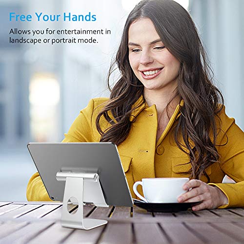 Bovon Soporte Tablet, Soporte Móvil, 270° Ajustable Sujeta Tablet Mesa Dock Base Compatible con Smartphone, iPad Pro 10.5/11/12.9, iPad Air, iPad Mini, Samsung Tab, Facetime, Transmisión en Vivo