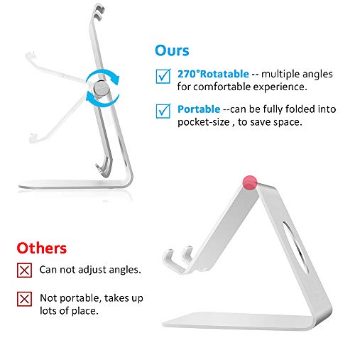 Bovon Soporte Tablet, Soporte Móvil, 270° Ajustable Sujeta Tablet Mesa Dock Base Compatible con Smartphone, iPad Pro 10.5/11/12.9, iPad Air, iPad Mini, Samsung Tab, Facetime, Transmisión en Vivo