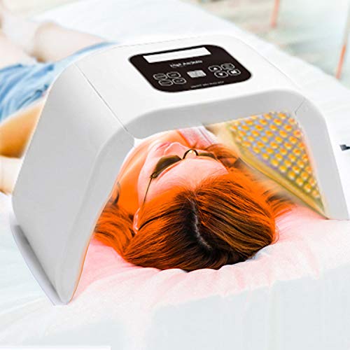 BOWKA - Mini PDT LED plegable para terapia de fotones, tratamiento de rejuvenecimiento de la piel rojo/azul/amarillo para el cuidado diario de la piel, para el hogar y el salón