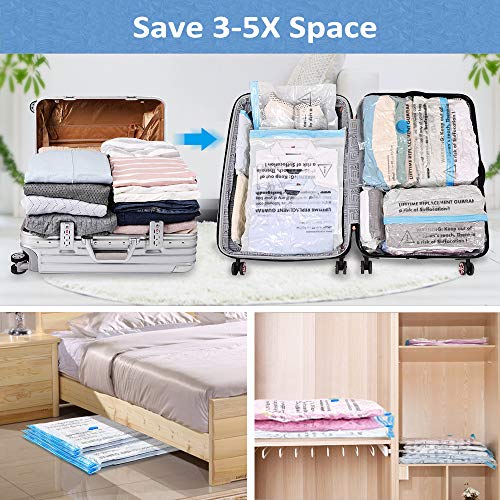BoxLegend 10 Piezas Bolsa para Vacio de Ropa, 2L*100x80 + 2M*80x60 + 6S*60x40cm Bolsa Ropa al Vacio Ahorro de Espacio para Guardar Ropa, Ropa de Cama, Edredones, Almohadas, Mantas, Cortinas