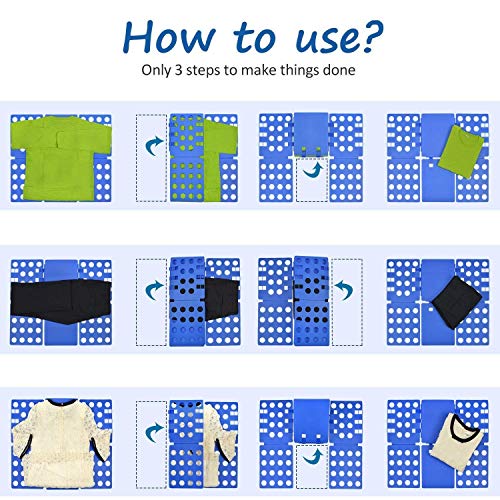 BoxLegend Doblador de Camisetas Camisas Ropa Adulto Infantil-Tabla para Doblar Ropa 57 * 70cm Azúl Plegar Camisetas Camisas Ropa