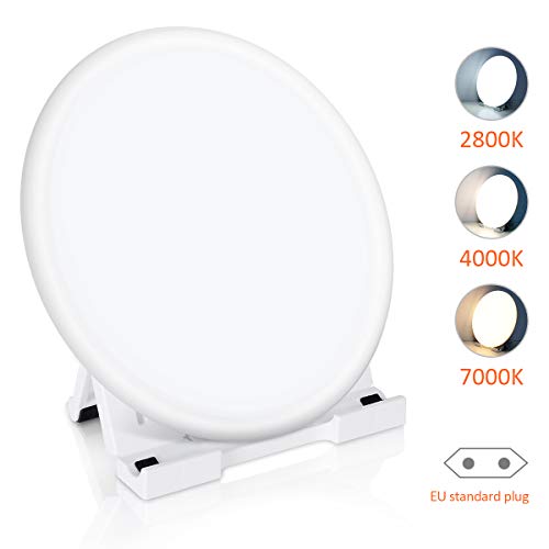 Bozily Lámpara Fototerapia 10000 Lux, Luz de Terapia Ultra Brillante Sin UV per Depresión Estacional con 3 Colores y 4 Brillo Ajustables Luz 3 Configuraciones de Temporizador